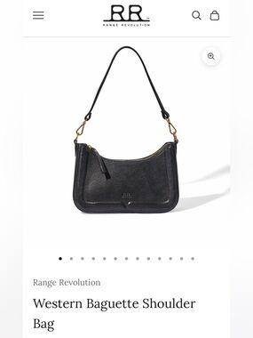 NWT Range Revolution Western Baguette Shoulder Bag Handcrafted in the USA Black